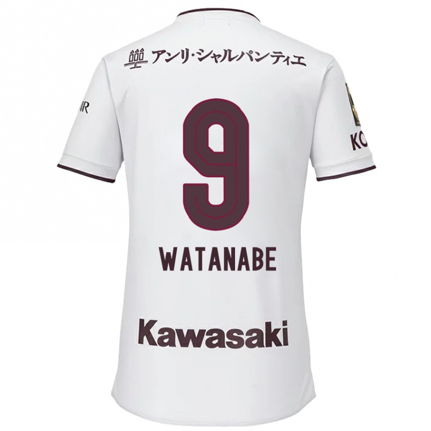 メンズフットボールHayato Watanabe#9赤、白アウェイシャツ2024/25ジャージーユニフォーム