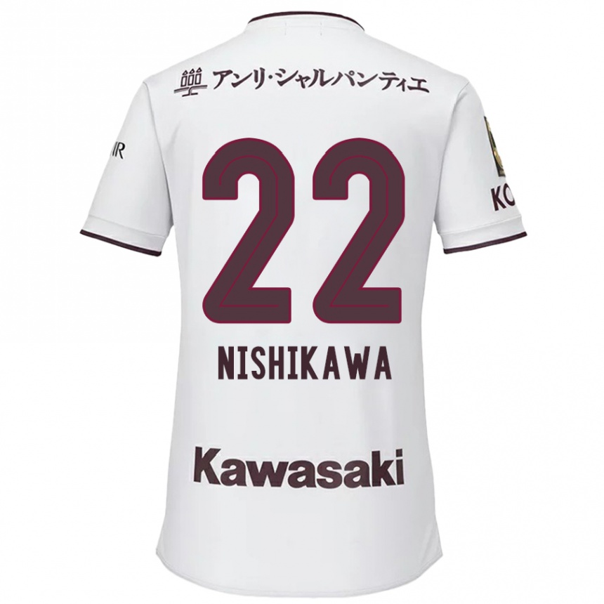 メンズフットボールAiku Nishikawa#22赤、白アウェイシャツ2024/25ジャージーユニフォーム