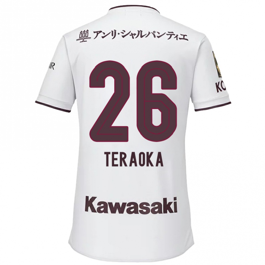 メンズフットボールYuma Teraoka#26赤、白アウェイシャツ2024/25ジャージーユニフォーム