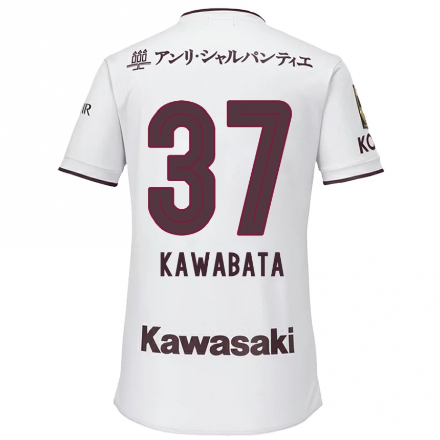 メンズフットボールHyoei Kawabata#37赤、白アウェイシャツ2024/25ジャージーユニフォーム