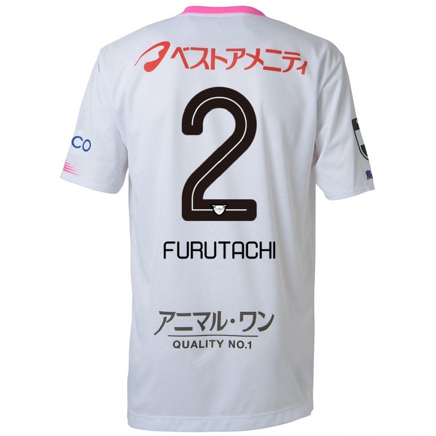 メンズフットボールShuya Furutachi#2ホワイト ブルー ピンクアウェイシャツ2024/25ジャージーユニフォーム