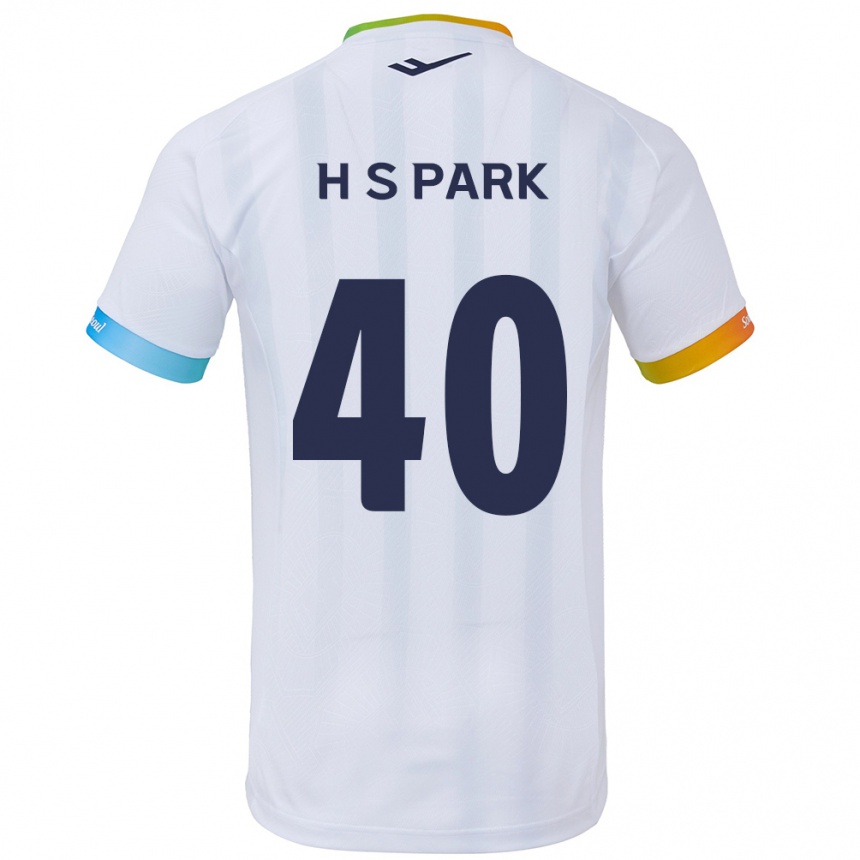 メンズフットボールSeong-Hun Park#40白青アウェイシャツ2024/25ジャージーユニフォーム