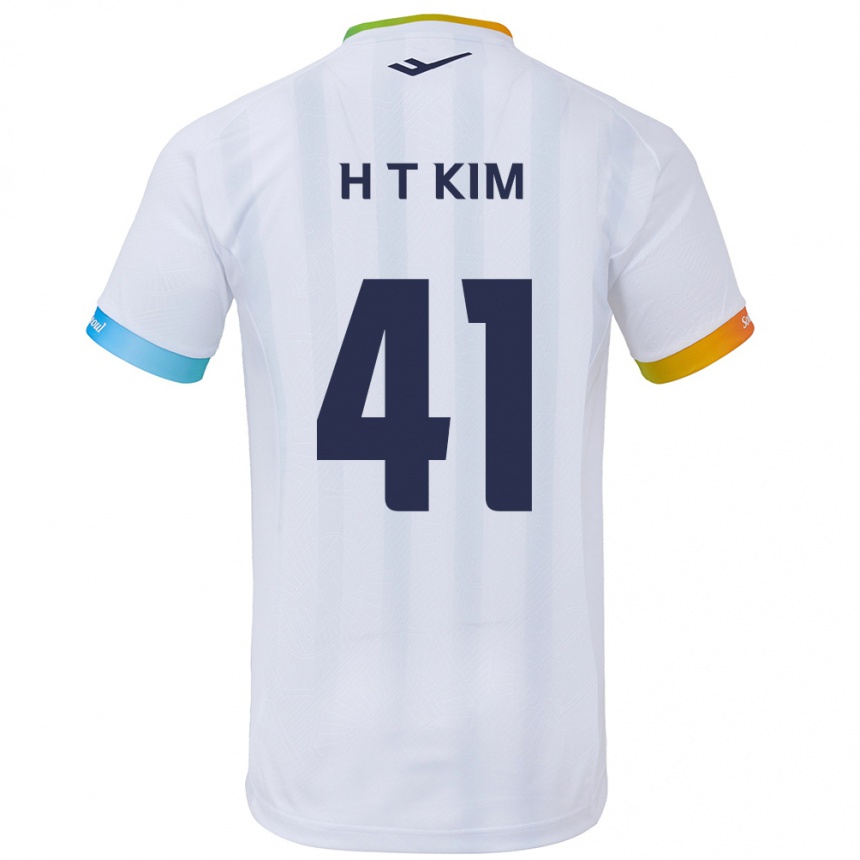 メンズフットボールTae-Ho Kim#41白青アウェイシャツ2024/25ジャージーユニフォーム