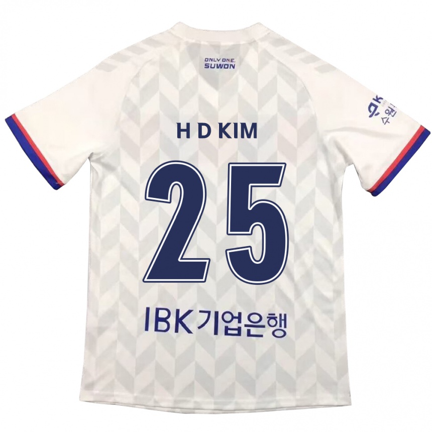 メンズフットボールDae-Hyun Kim#25白青アウェイシャツ2024/25ジャージーユニフォーム