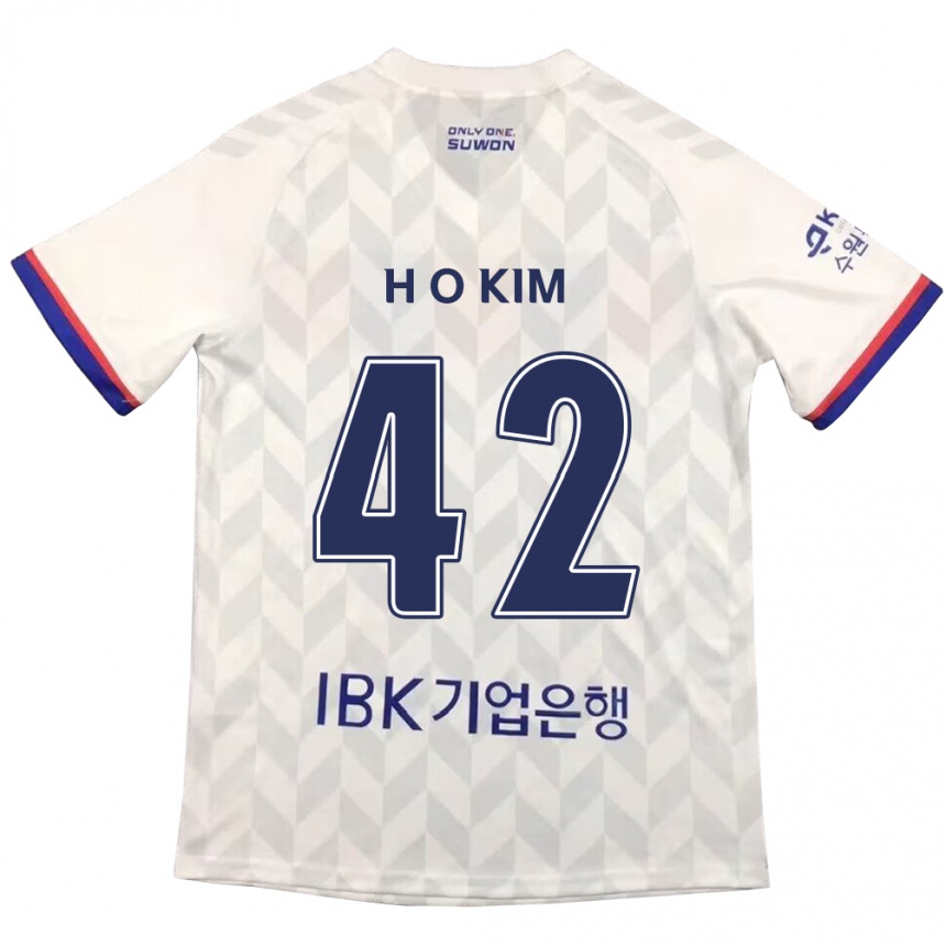 メンズフットボールOne-Hyung Kim#42白青アウェイシャツ2024/25ジャージーユニフォーム