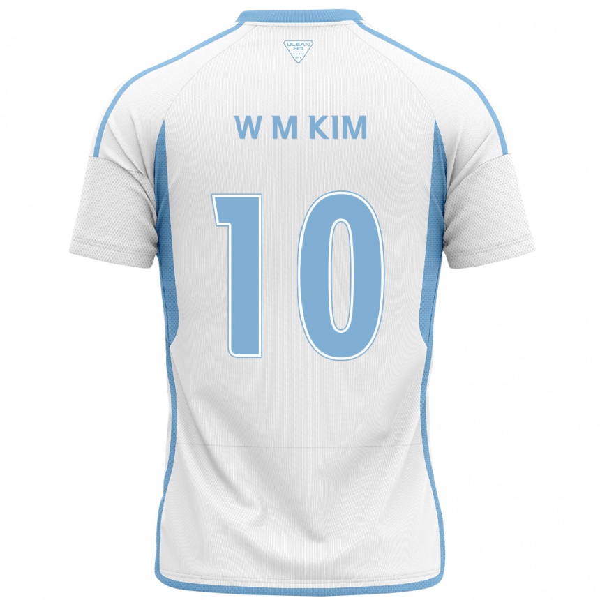 メンズフットボールMin-Woo Kim#10白青アウェイシャツ2024/25ジャージーユニフォーム