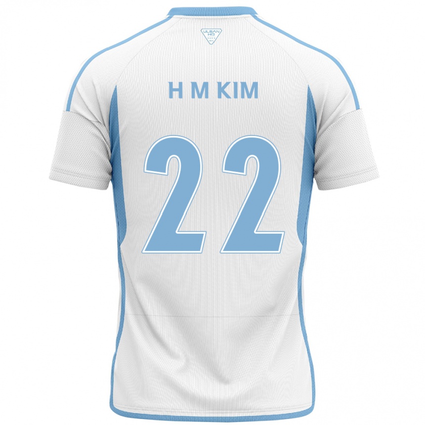 メンズフットボールMin-Hyuk Kim#22白青アウェイシャツ2024/25ジャージーユニフォーム