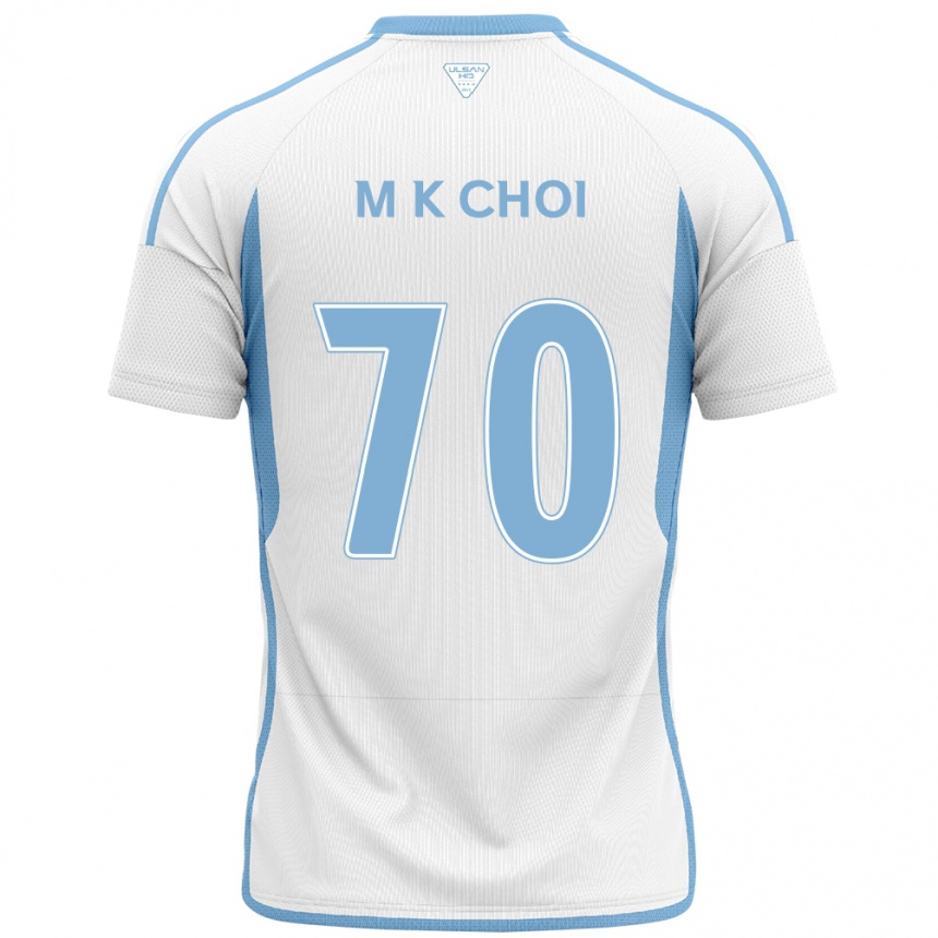 メンズフットボールKang-Min Choi#70白青アウェイシャツ2024/25ジャージーユニフォーム