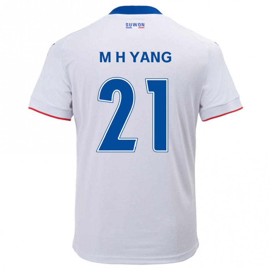 メンズフットボールHyung-Mo Yang#21白青アウェイシャツ2024/25ジャージーユニフォーム