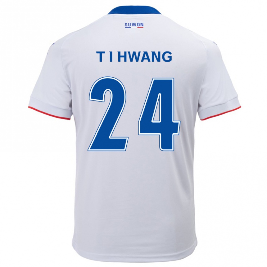 メンズフットボールIn-Taek Hwang#24白青アウェイシャツ2024/25ジャージーユニフォーム