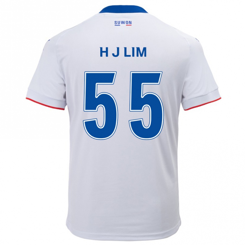 メンズフットボールJi-Hoon Lim#55白青アウェイシャツ2024/25ジャージーユニフォーム