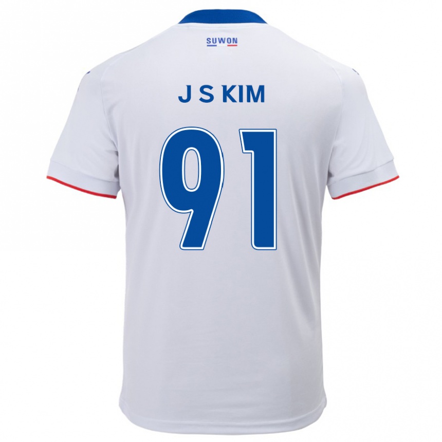 メンズフットボールSeong-Ju Kim#91白青アウェイシャツ2024/25ジャージーユニフォーム