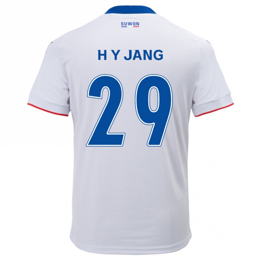 メンズフットボールYo-Han Jang#29白青アウェイシャツ2024/25ジャージーユニフォーム