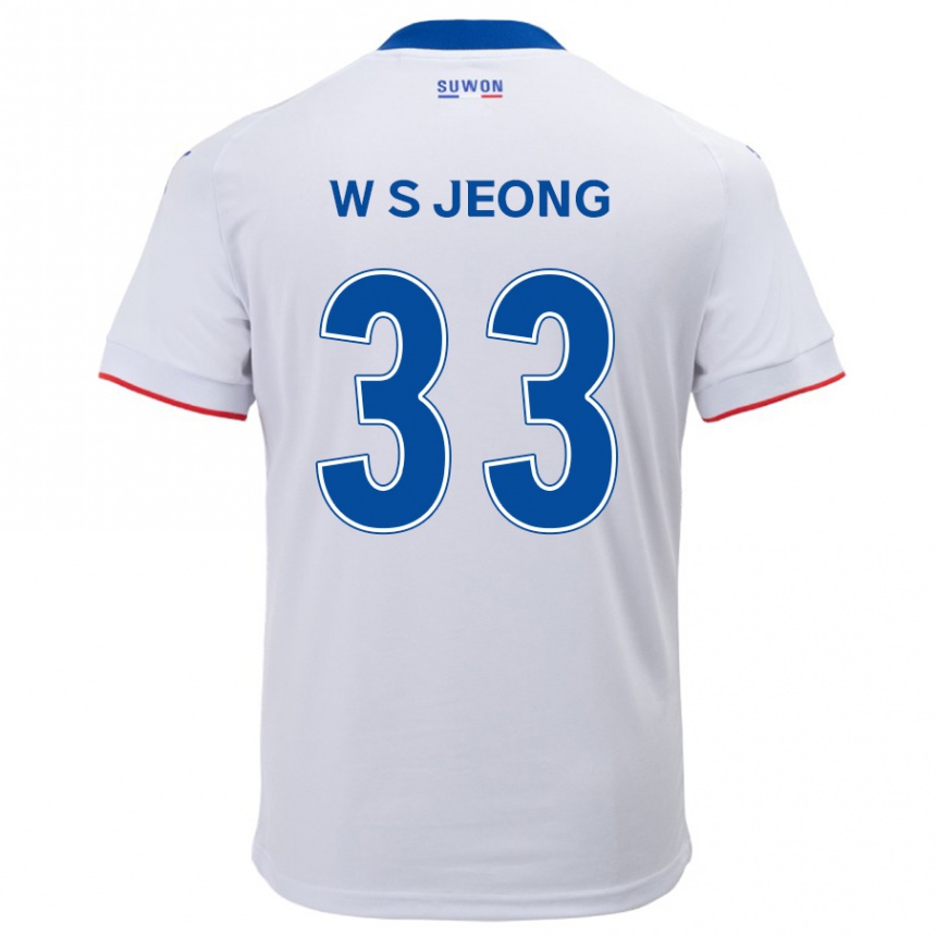 メンズフットボールSeo-Woo Jeong#33白青アウェイシャツ2024/25ジャージーユニフォーム