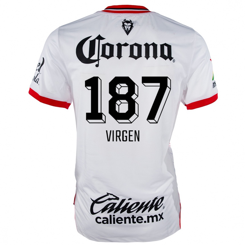 メンズフットボールOswaldo Virgen#187赤、白アウェイシャツ2024/25ジャージーユニフォーム