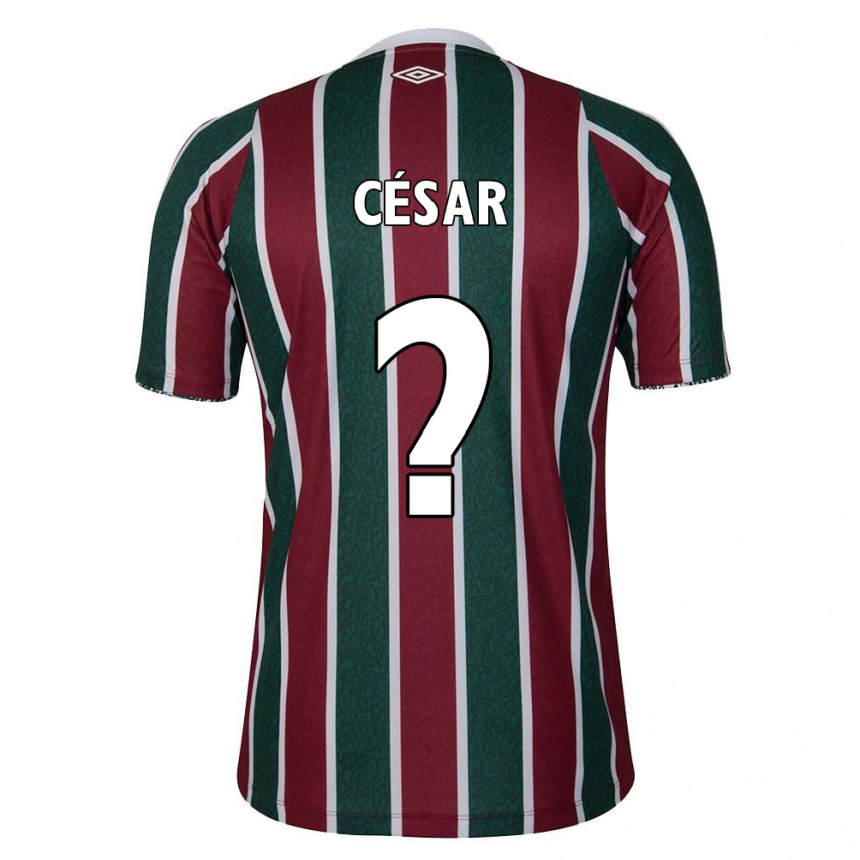 レディースフットボールAdrian César#0グリーン マルーン ホワイトホームシャツ2024/25ジャージーユニフォーム