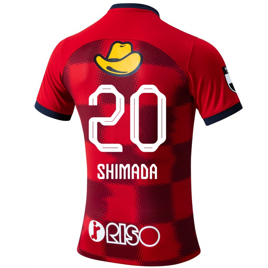 レディースフットボールVictor Shimada#20赤 青 白ホームシャツ2024/25ジャージーユニフォーム