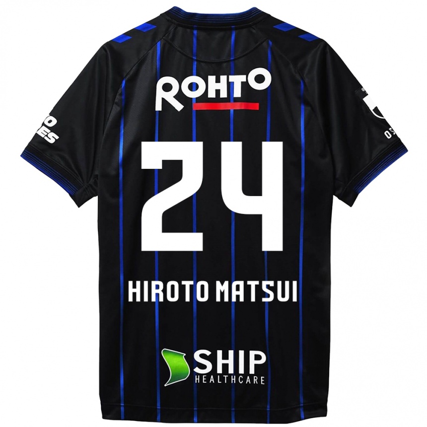 レディースフットボールElijah Hiroto Matsui#24ブラックブルーホームシャツ2024/25ジャージーユニフォーム