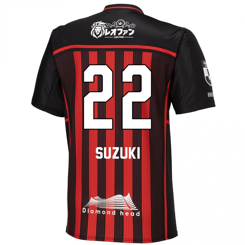 レディースフットボールSo Suzuki#22赤、黒ホームシャツ2024/25ジャージーユニフォーム