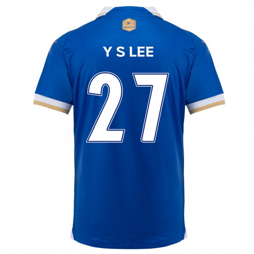 レディースフットボールShi-Yeong Lee#27ブルーホワイトホームシャツ2024/25ジャージーユニフォーム