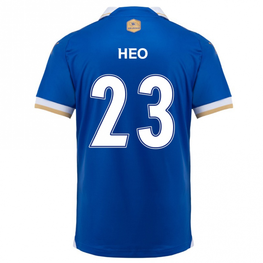 レディースフットボールHwan Heo#23ブルーホワイトホームシャツ2024/25ジャージーユニフォーム