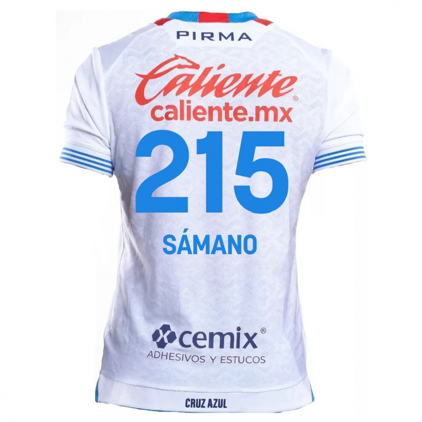 レディースフットボールFernando Sámano#215白青アウェイシャツ2024/25ジャージーユニフォーム