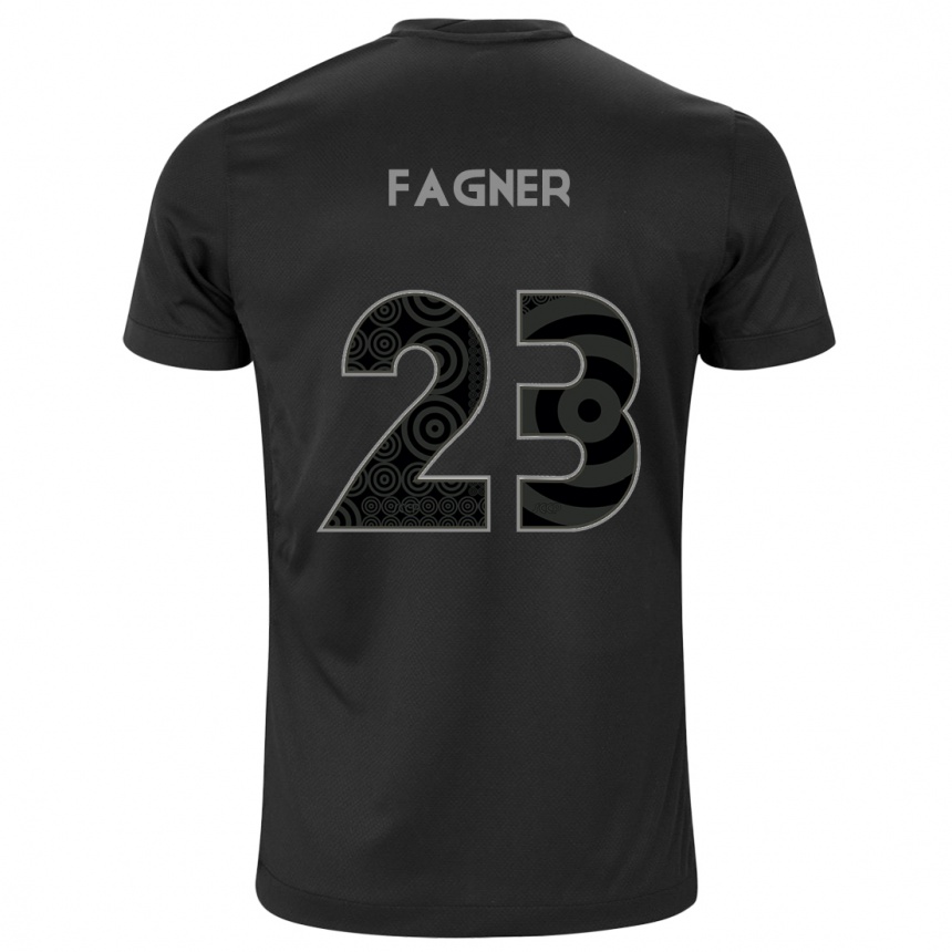 レディースフットボールFagner#23黒アウェイシャツ2024/25ジャージーユニフォーム