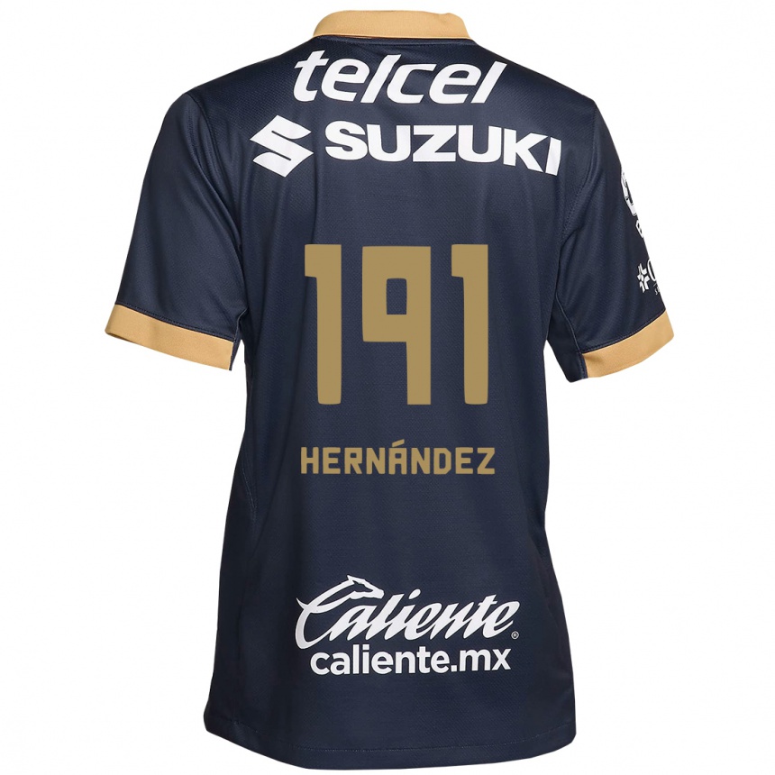 レディースフットボールMarco Hernández#191オブシディアンゴールドホワイトアウェイシャツ2024/25ジャージーユニフォーム