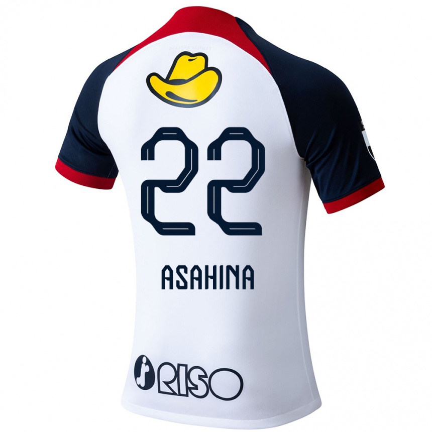 レディースフットボールTowa Asahina#22白 青 赤アウェイシャツ2024/25ジャージーユニフォーム