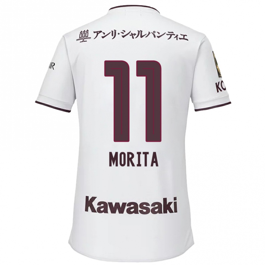 レディースフットボールOga Morita#11赤、白アウェイシャツ2024/25ジャージーユニフォーム