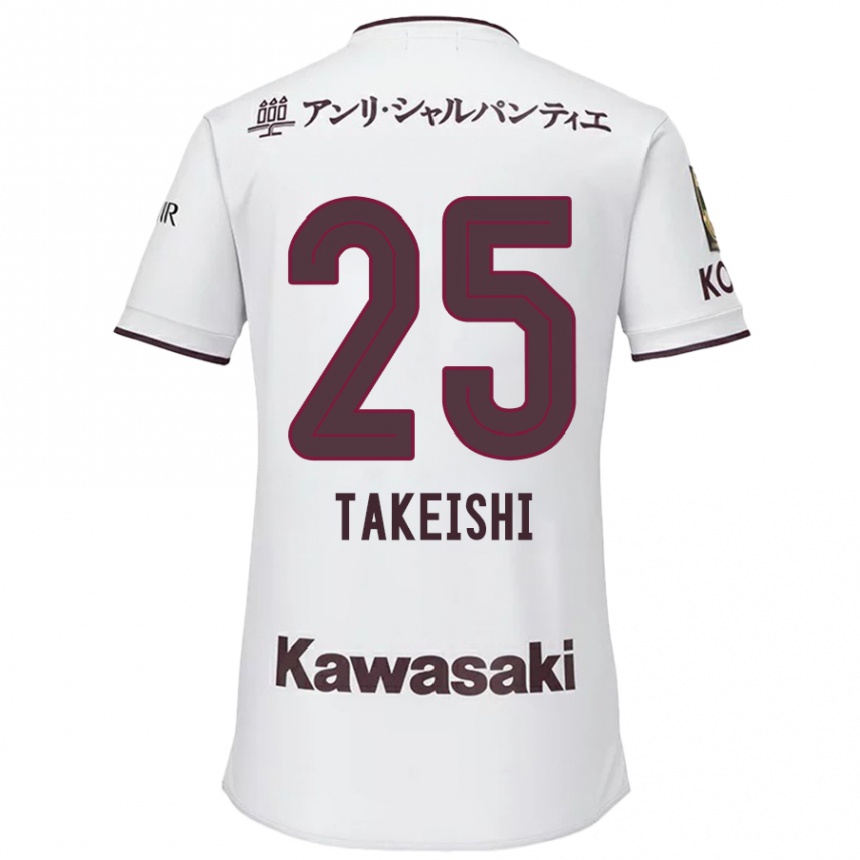 レディースフットボールTsubasa Takeishi#25赤、白アウェイシャツ2024/25ジャージーユニフォーム