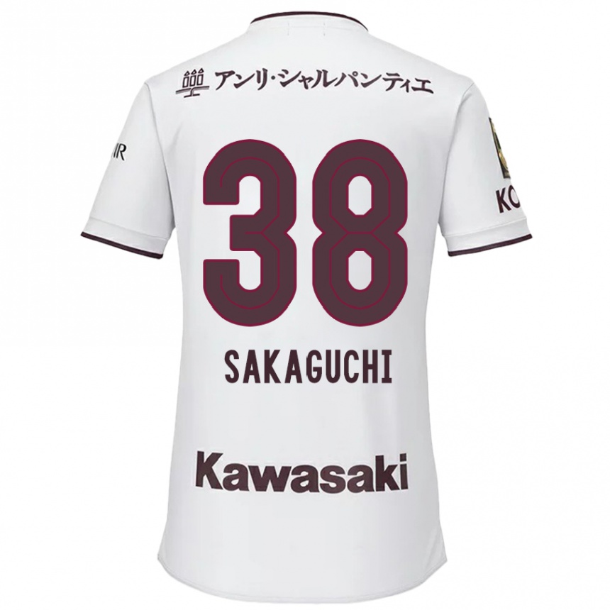 レディースフットボールYuki Sakaguchi#38赤、白アウェイシャツ2024/25ジャージーユニフォーム