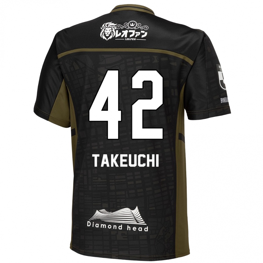 レディースフットボールRyuma Takeuchi#42ブラック グリーンアウェイシャツ2024/25ジャージーユニフォーム