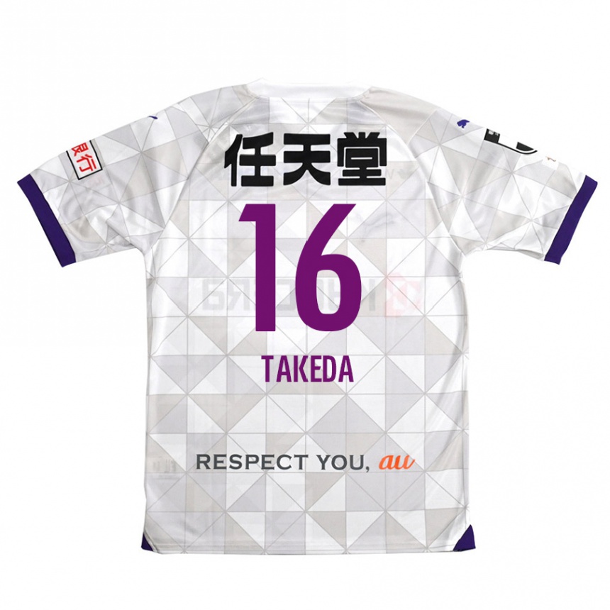 レディースフットボールShohei Takeda#16ホワイトパープルアウェイシャツ2024/25ジャージーユニフォーム