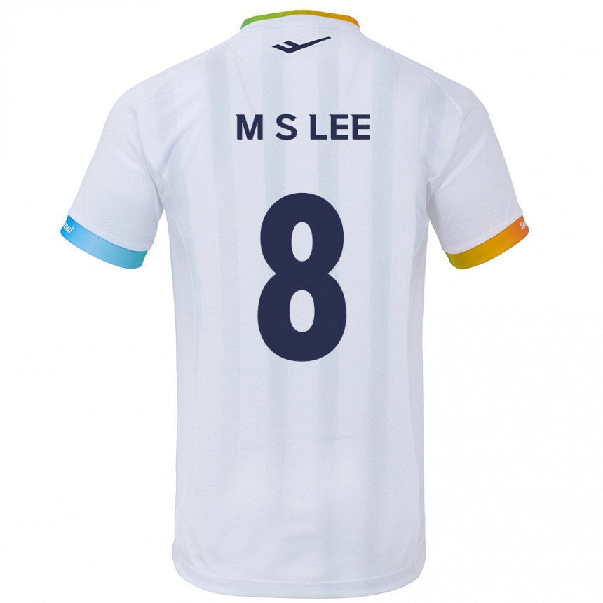 レディースフットボールSeung-Mo Lee#8白青アウェイシャツ2024/25ジャージーユニフォーム