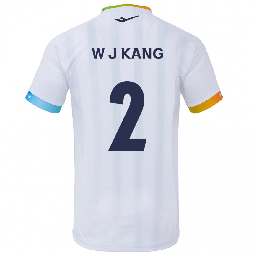 レディースフットボールJae-Won Kang#2白青アウェイシャツ2024/25ジャージーユニフォーム