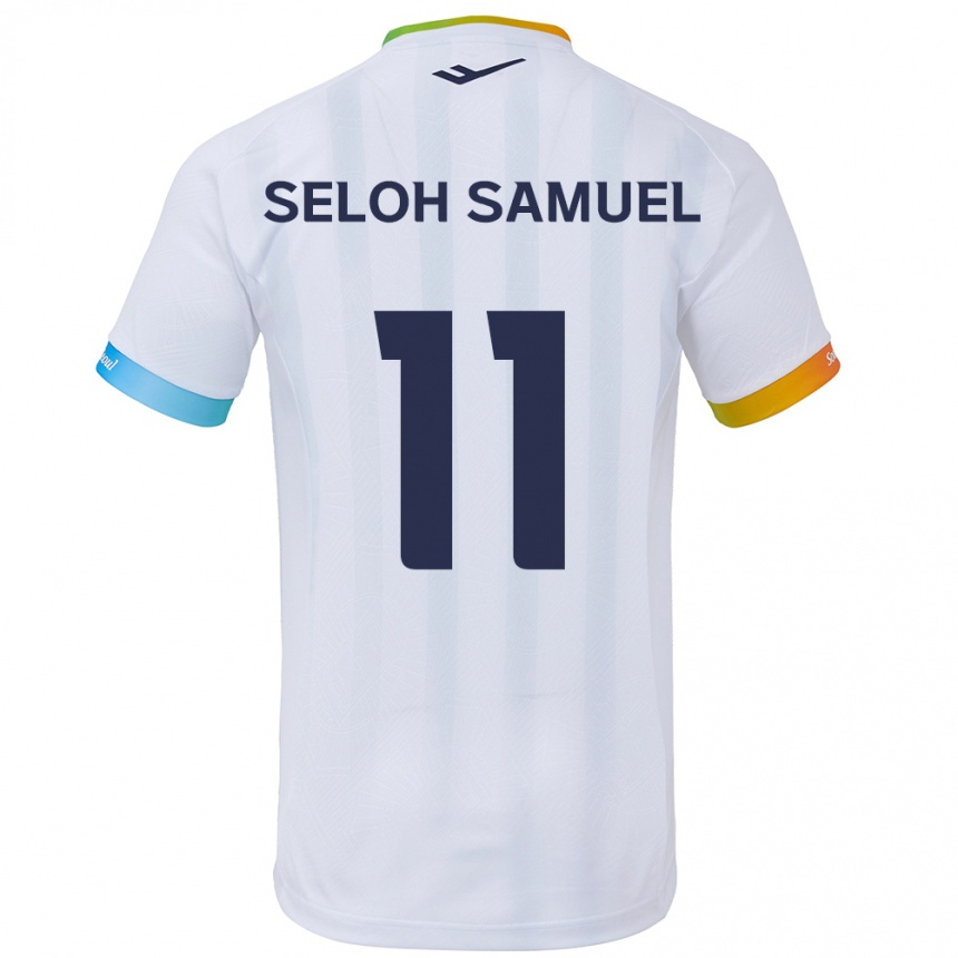 レディースフットボールGbato Seloh Samuel#11白青アウェイシャツ2024/25ジャージーユニフォーム