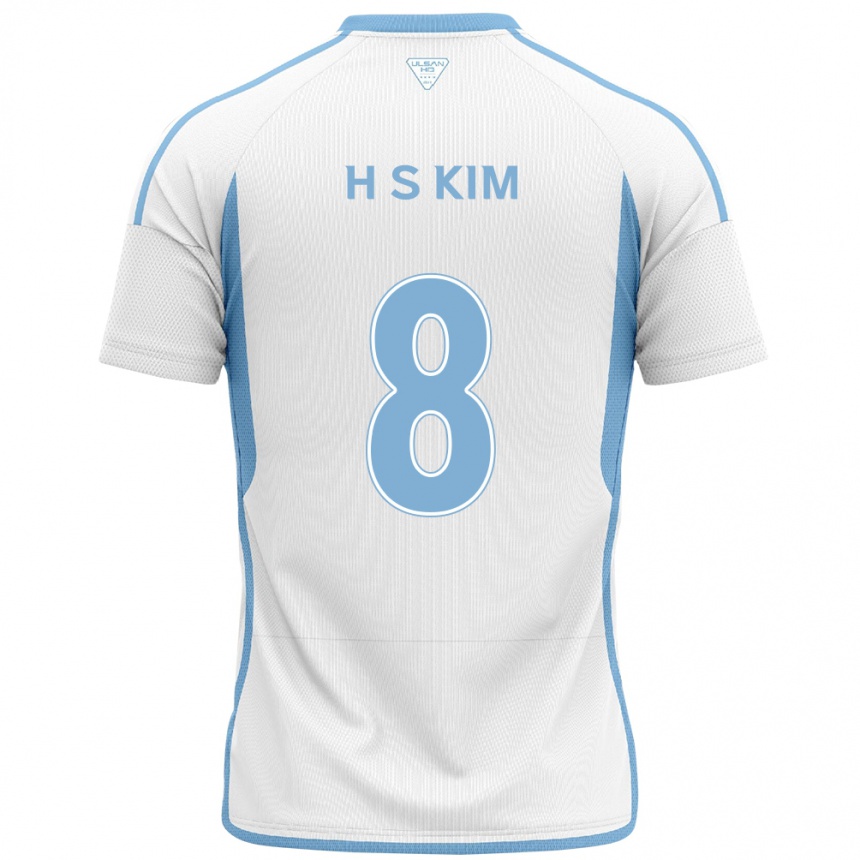 レディースフットボールSeung-Hyun Kim#8白青アウェイシャツ2024/25ジャージーユニフォーム