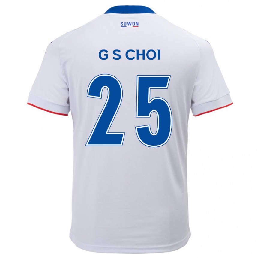 レディースフットボールSung-Geun Choi#25白青アウェイシャツ2024/25ジャージーユニフォーム