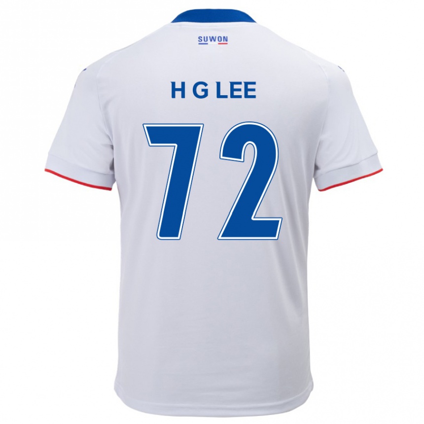 レディースフットボールGeon-Hee Lee#72白青アウェイシャツ2024/25ジャージーユニフォーム