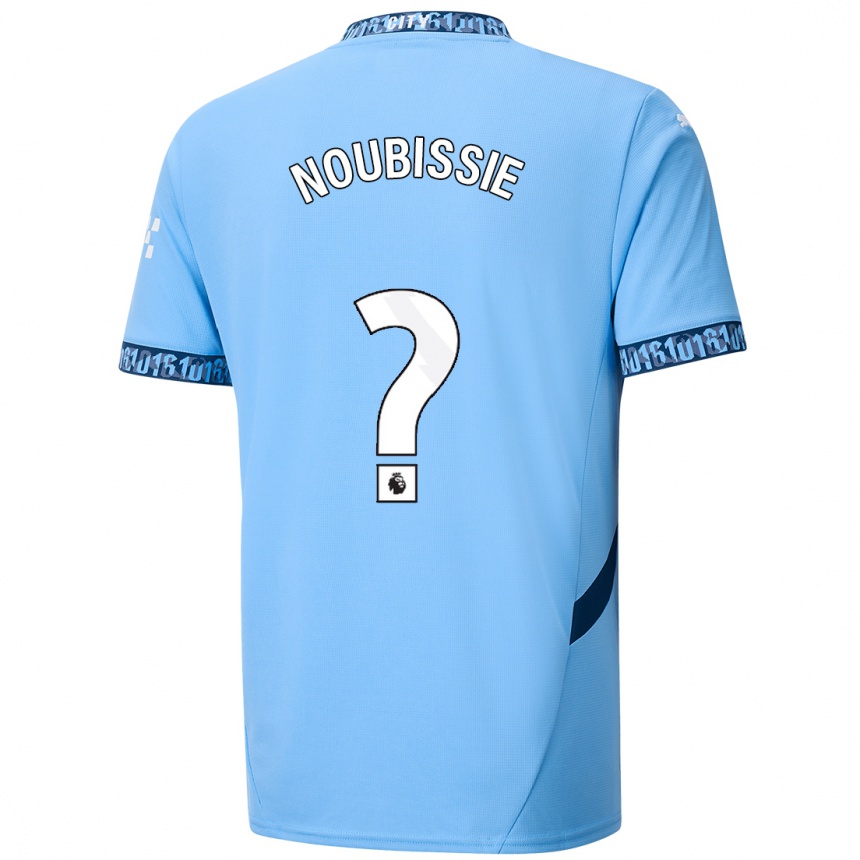 キッズフットボールTyrese Noubissie#0ネイビーブルーホームシャツ2024/25ジャージーユニフォーム