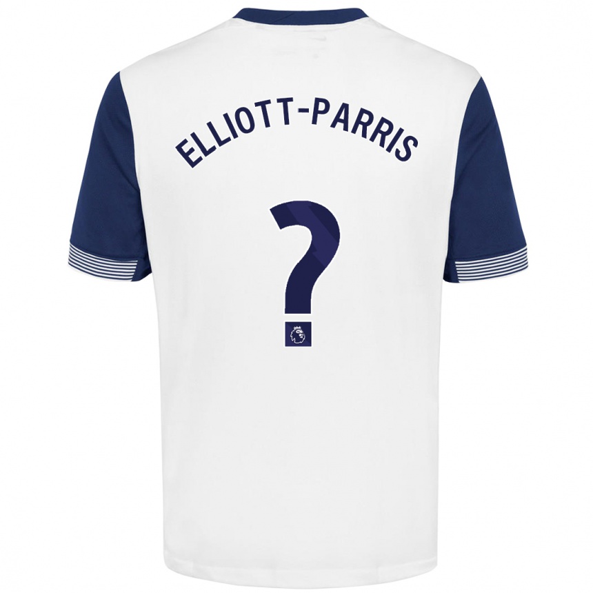 キッズフットボールReiss Elliott-Parris#0ホワイト ブルーホームシャツ2024/25ジャージーユニフォーム