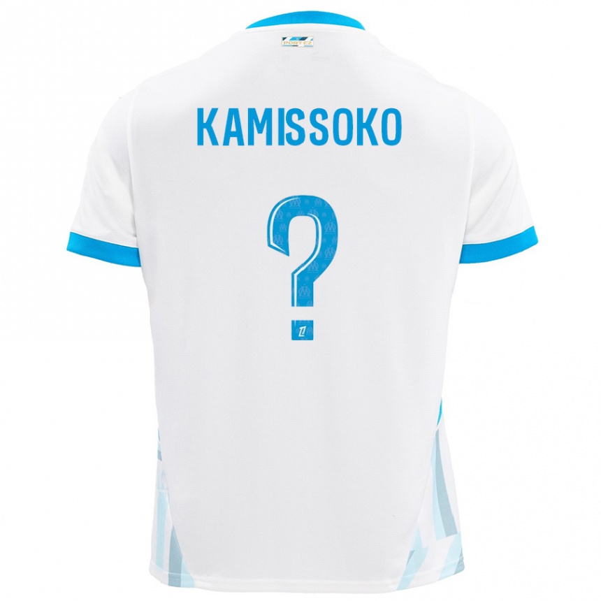 キッズフットボールNouhoum Kamissoko#0白 空 青ホームシャツ2024/25ジャージーユニフォーム