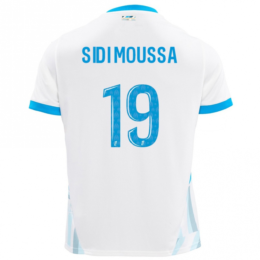 キッズフットボールSalima Sidi Moussa#19白 空 青ホームシャツ2024/25ジャージーユニフォーム