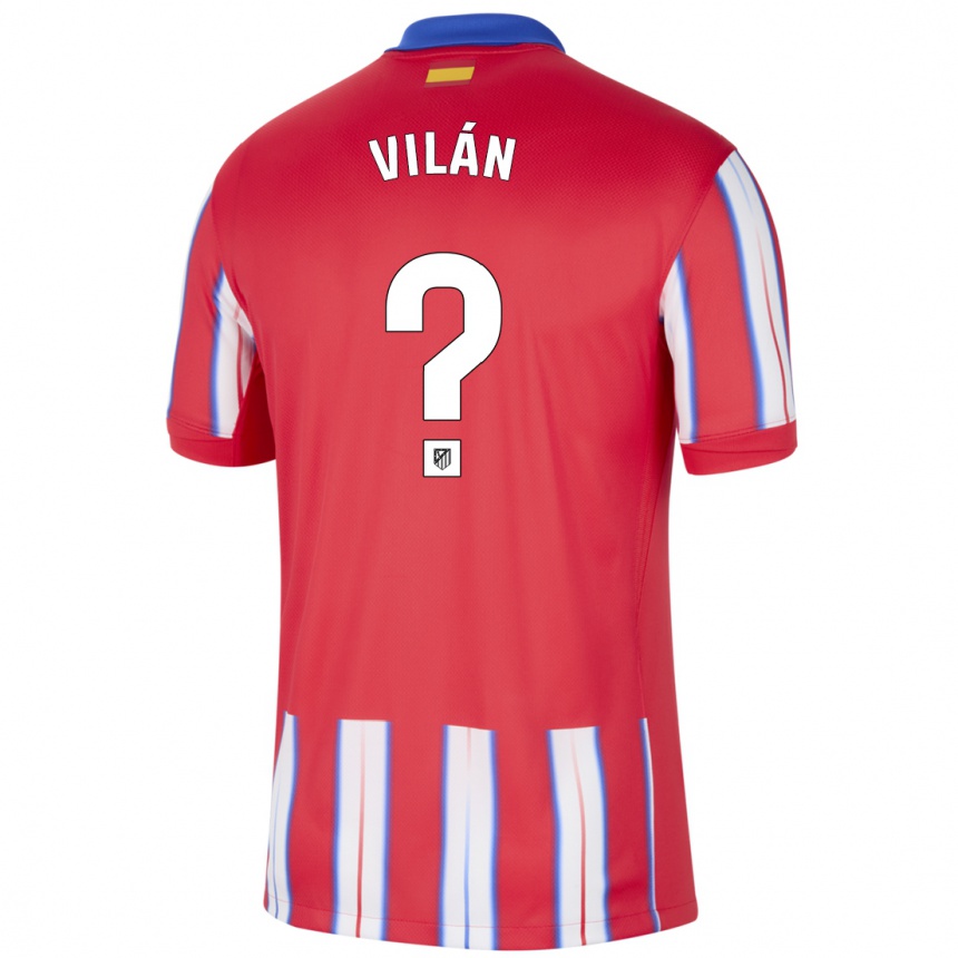 キッズフットボールDavid Vilán#0赤 白 青ホームシャツ2024/25ジャージーユニフォーム