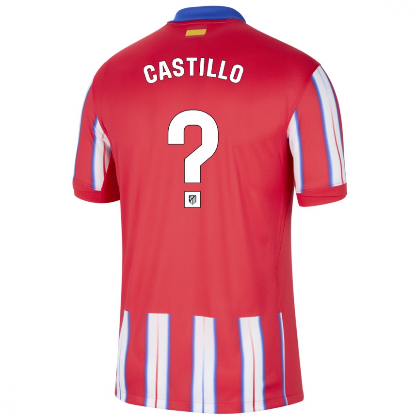 キッズフットボールJorge Castillo#0赤 白 青ホームシャツ2024/25ジャージーユニフォーム