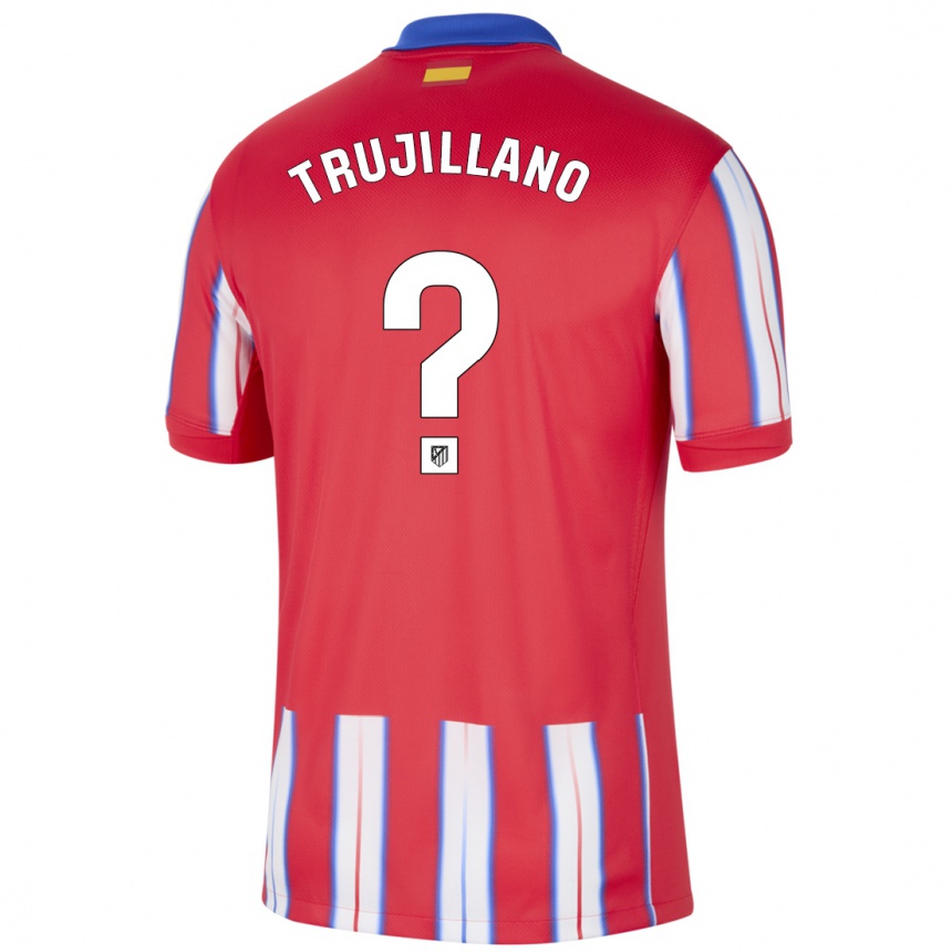 キッズフットボールGuillermo Trujillano#0赤 白 青ホームシャツ2024/25ジャージーユニフォーム