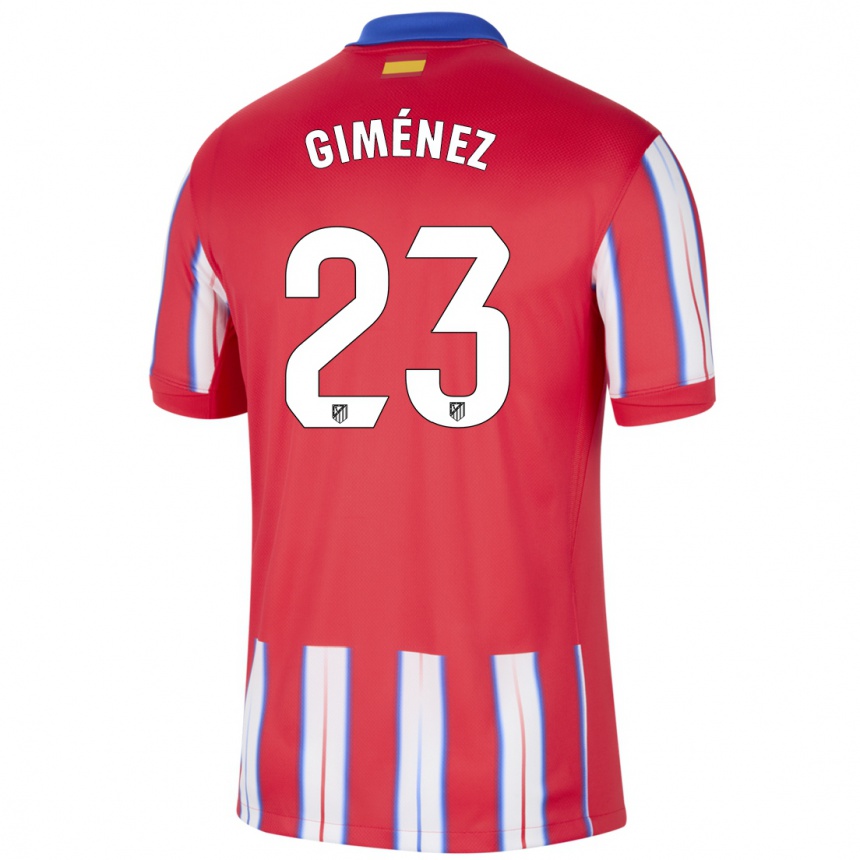 キッズフットボールCarlos Giménez#23赤 白 青ホームシャツ2024/25ジャージーユニフォーム