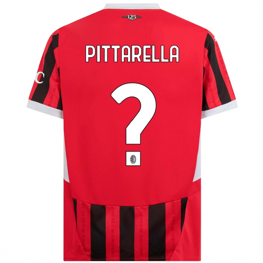 キッズフットボールMatteo Pittarella#0赤黒ホームシャツ2024/25ジャージーユニフォーム