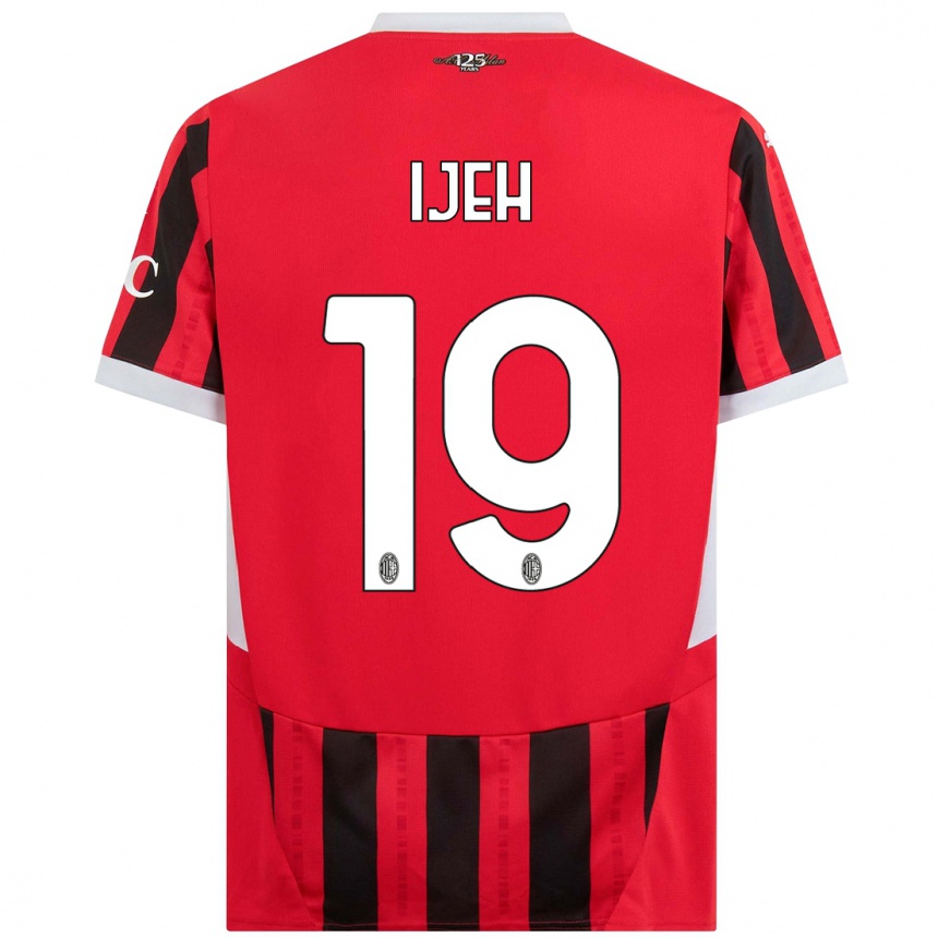 キッズフットボールEvelyn Ijeh#19赤黒ホームシャツ2024/25ジャージーユニフォーム